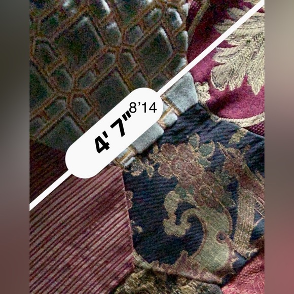 🍀CAMINO DE MESA DE RETAZOS,ESTILO VICTORIANO 🌺ECHO A MANO🍀TELA VINTAGE🍀#700 - Picture 13 of 17